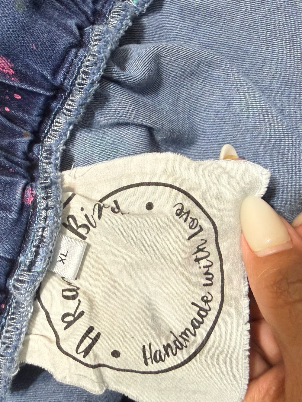 A Rare Bird Handmade Light Blue Denim Jeans with Diferent Paint Accents - Picture 4 of 7